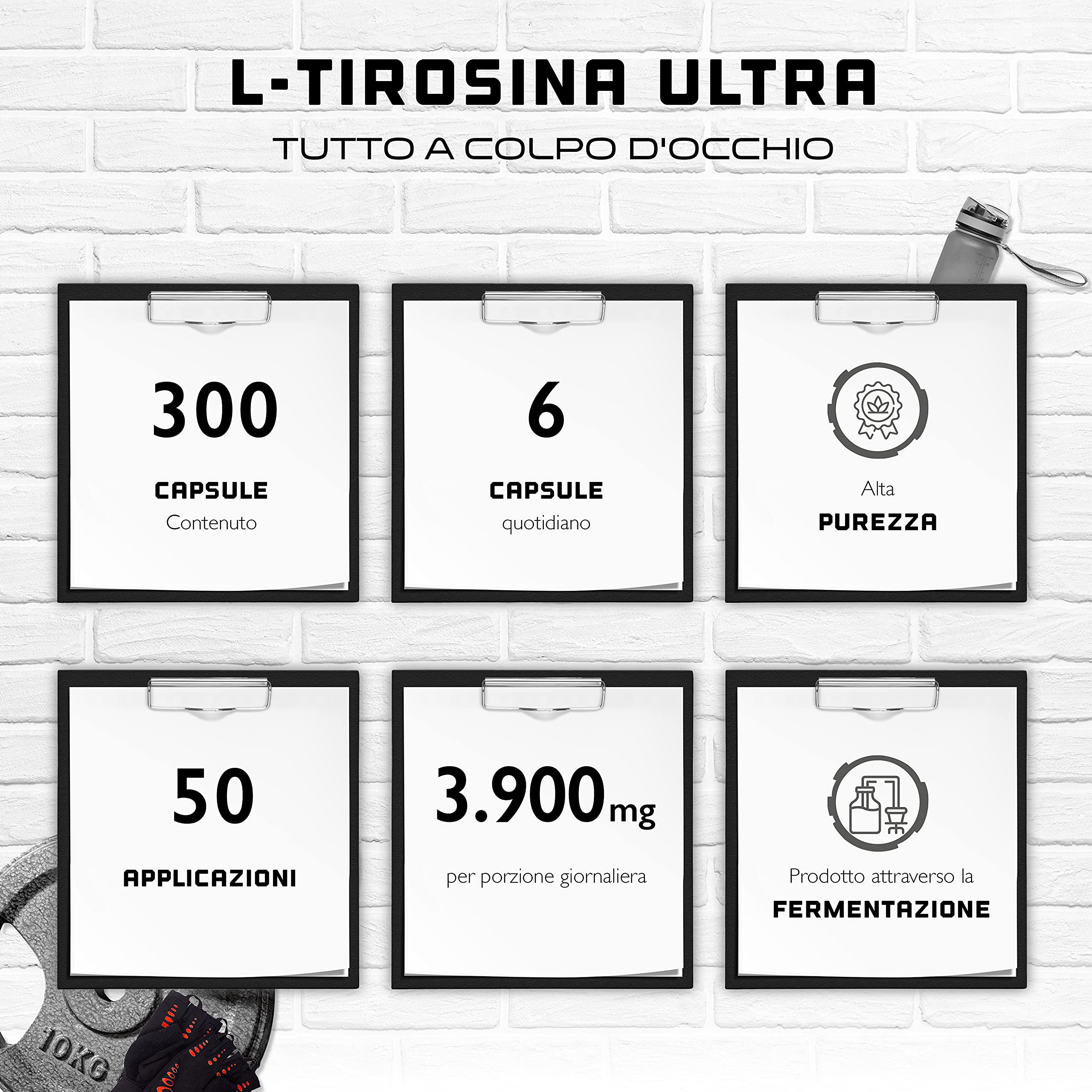 Elite Amino Singles L-Tirosina Ultra capsule vegane 300 da 650 mg da fermentazione vegetale