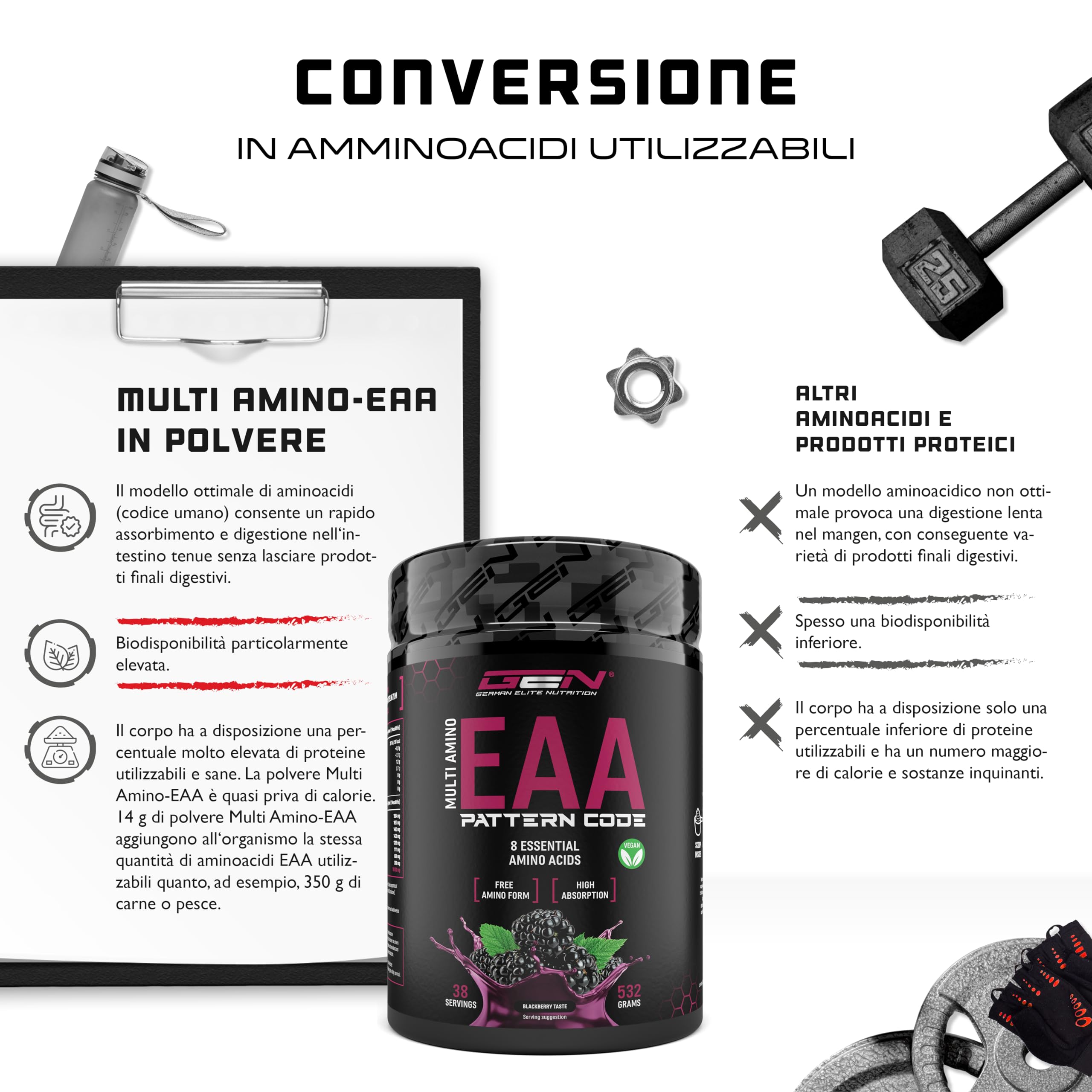 Elite EAA & BCAA EAA in polvere 532 g mora Human Code