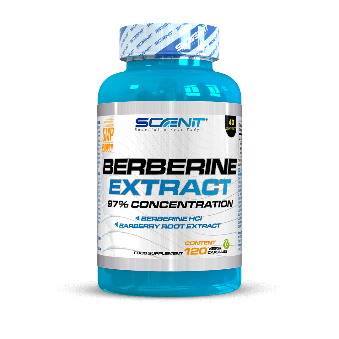 Scenit Nutrition Suplementos esenciales Berberine Extract berberina 120 capsule vegane 97%