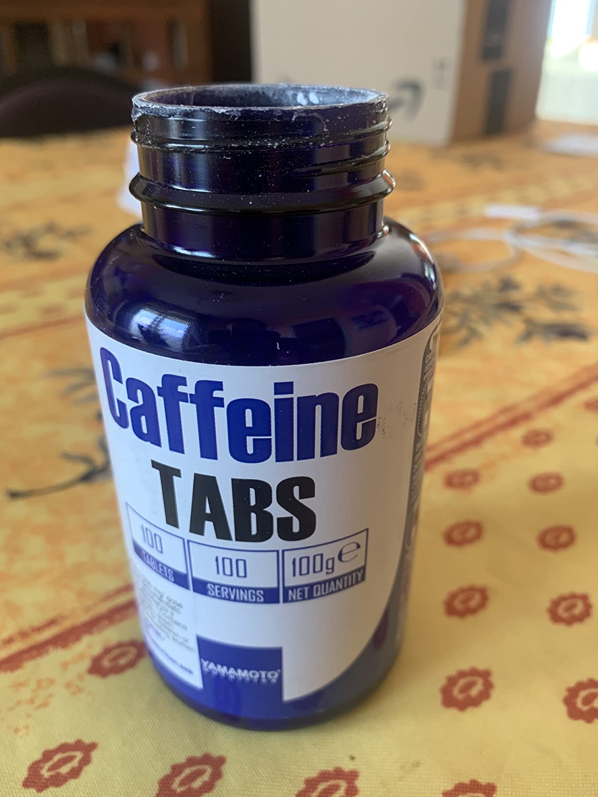 YAMAMOTO Pre-Workout Caffeine TABS compresse 100 pezzi con vitamina B1