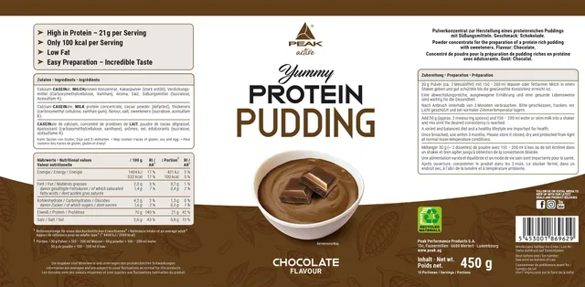 Green Peak Proteins Yummy Protein Pudding budino proteico cioccolato 450 g