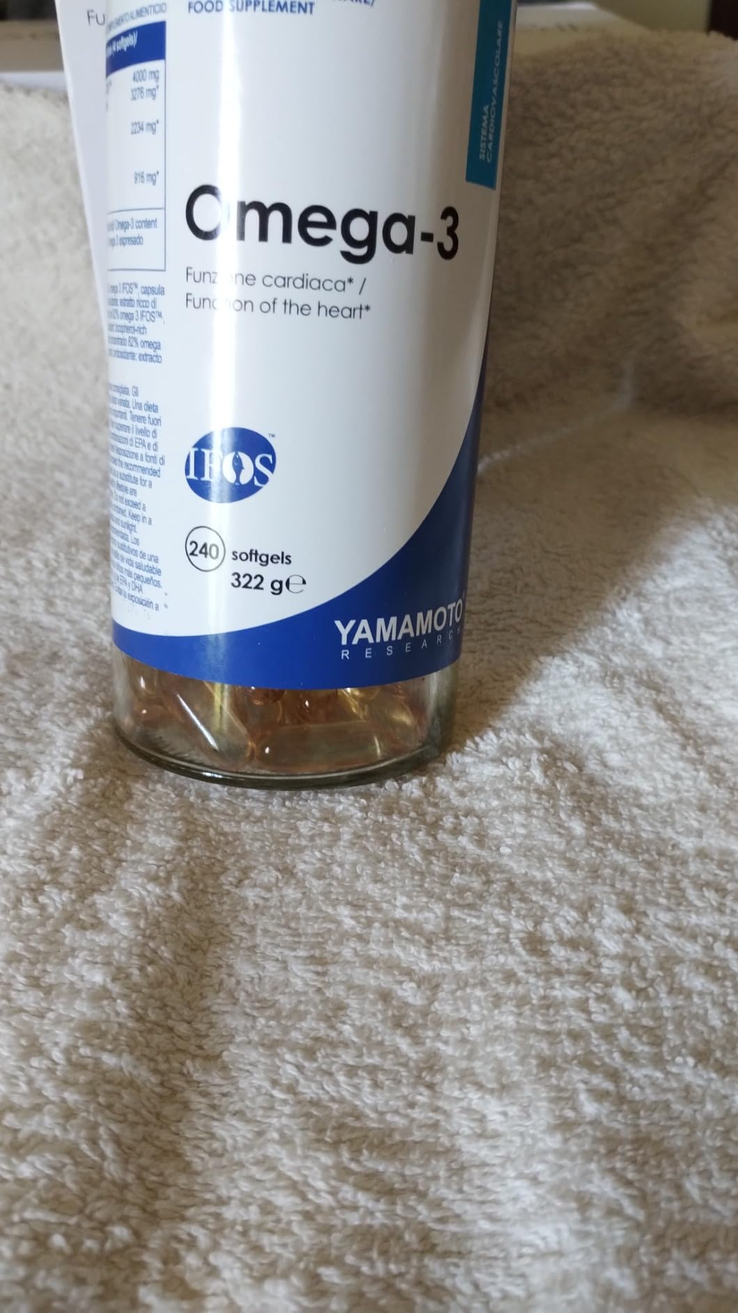 Yamamoto Omega-3 e Cuore e Circolazione Omega-3 IFOS integratore 240 softgels, olio di pesce