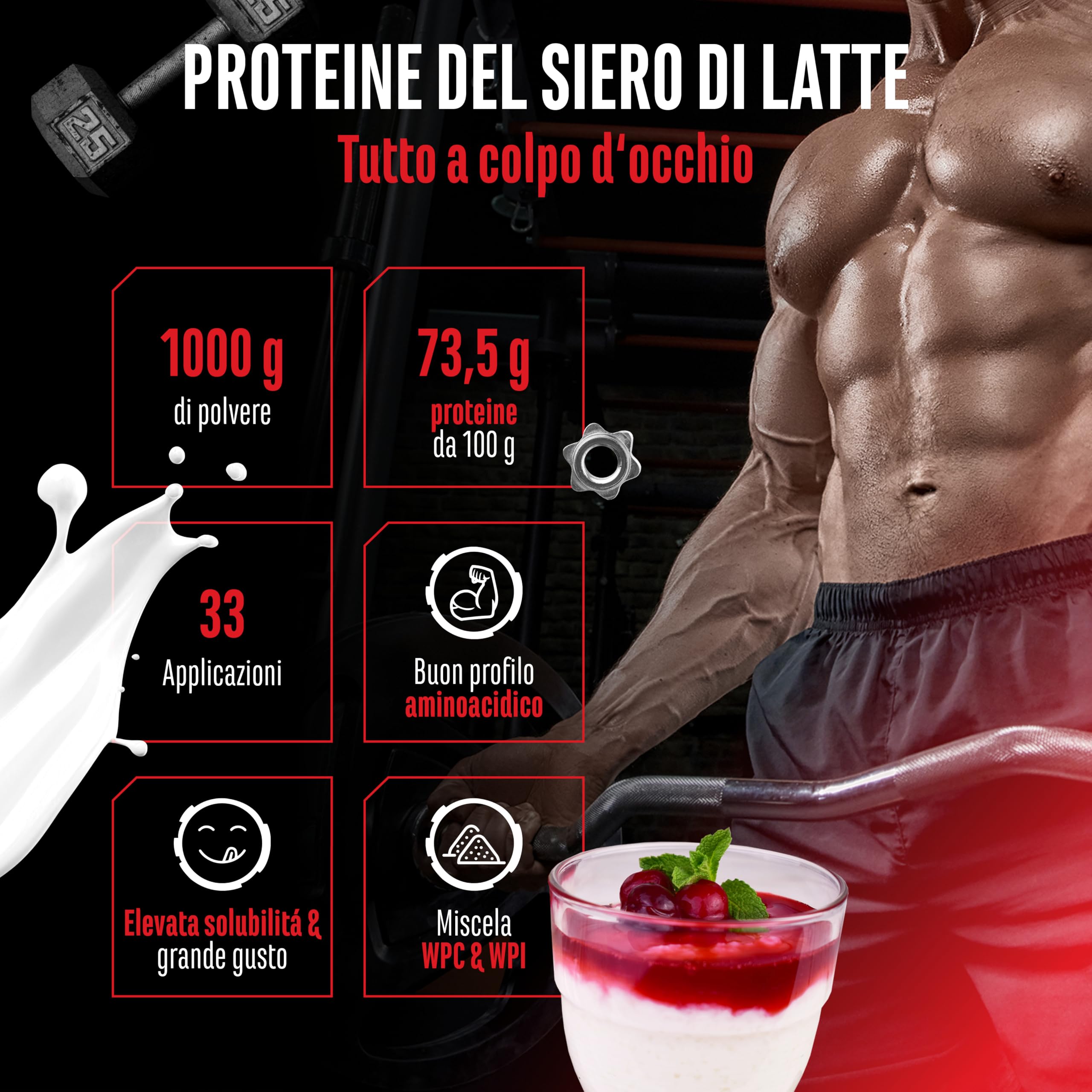 Elite Whey Protein Complex proteine in polvere 1 kg semolino di ciliegia con isolato