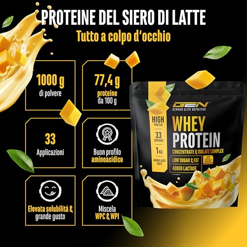 Elite Whey Protein in polvere Mango Lassi 1000 g con isolato