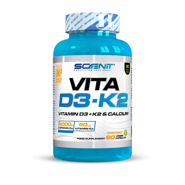 Scenit Nutrition Integratori essenziali Vitamina D3 (4000 UI) + Vitamina K2 integratore 90 capsule immunità