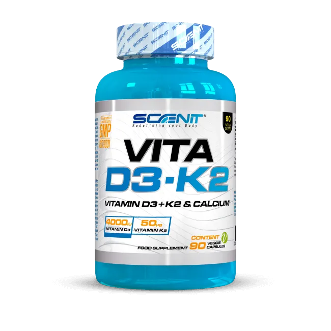 Scenit Nutrition Integratori essenziali Vitamina D3 (4000 UI) + Vitamina K2 integratore 90 capsule immunità