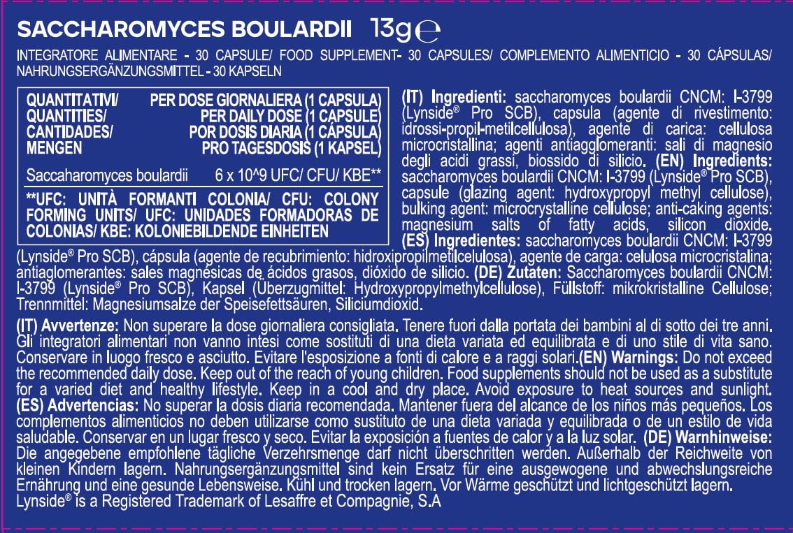 YAMAMOTO Salute Gastrointestinale Saccharomyces Boulardii probiotici 30 capsule equilibrio intestinale