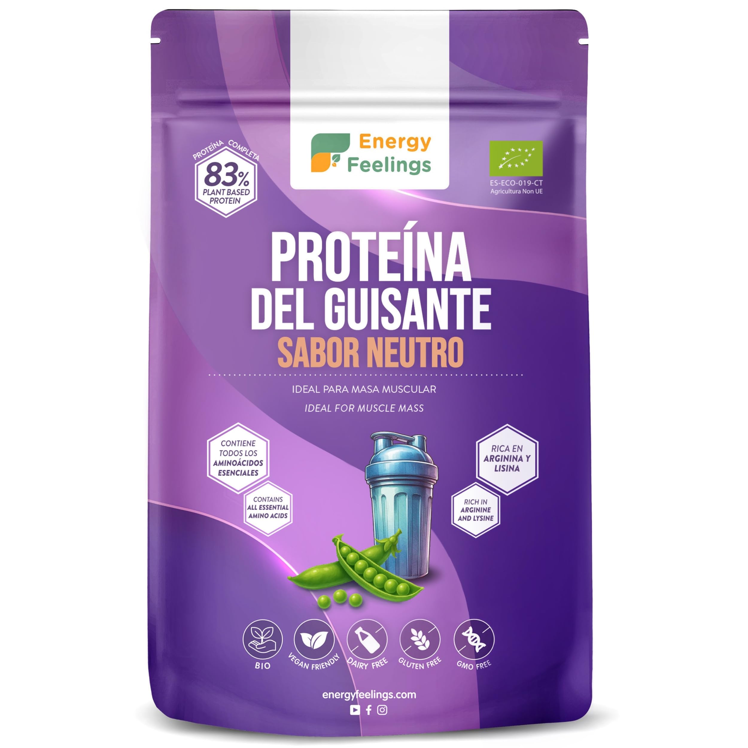 Energy Feelings Proteine di Piselli proteine in polvere vaniglia 1 kg bio