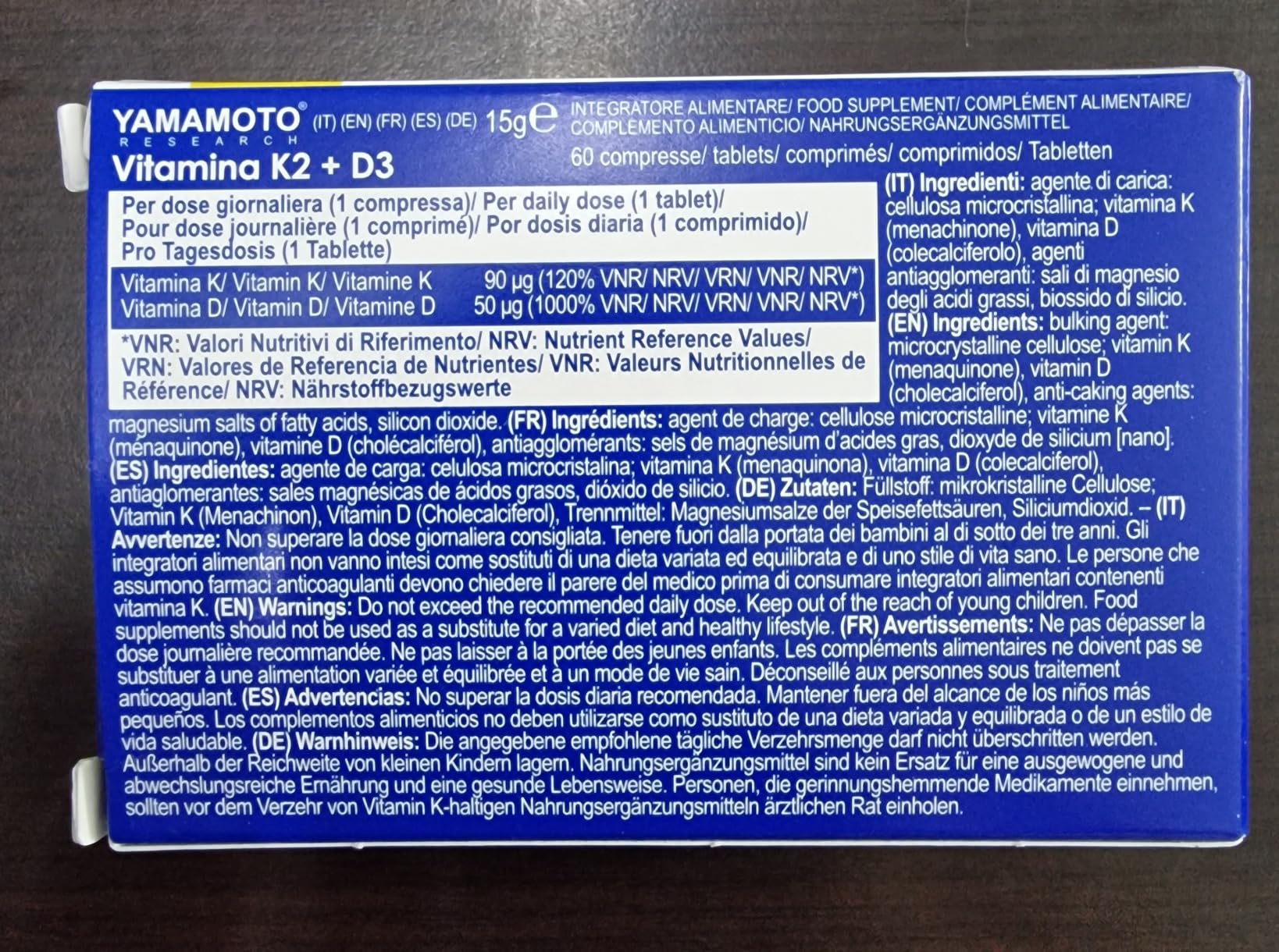 YAMAMOTO Vitamine e Minerali Vitamina K2 e D3 integratore 60 compresse alto dosaggio