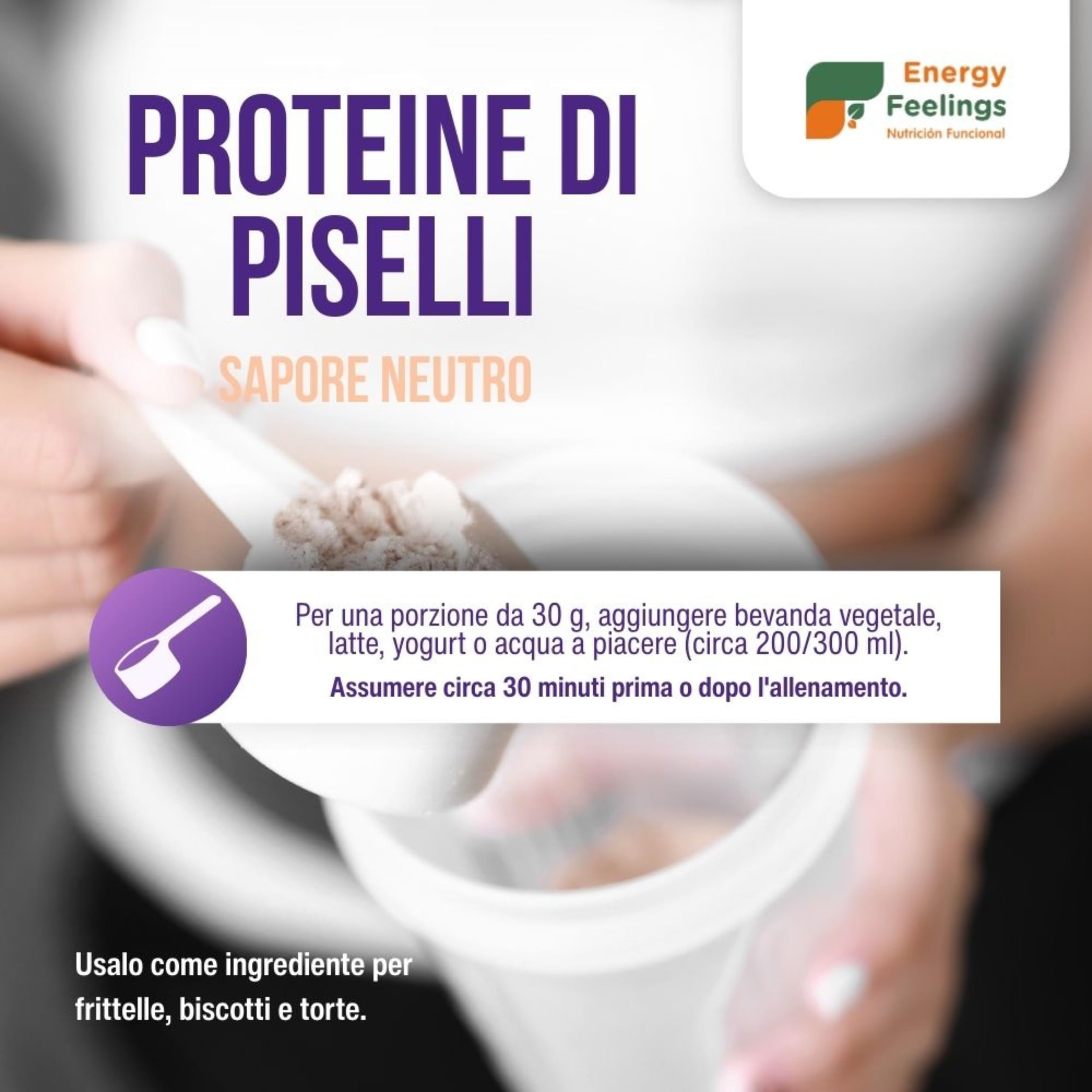 Energy Feelings Proteine di Piselli proteine in polvere vaniglia 1 kg bio