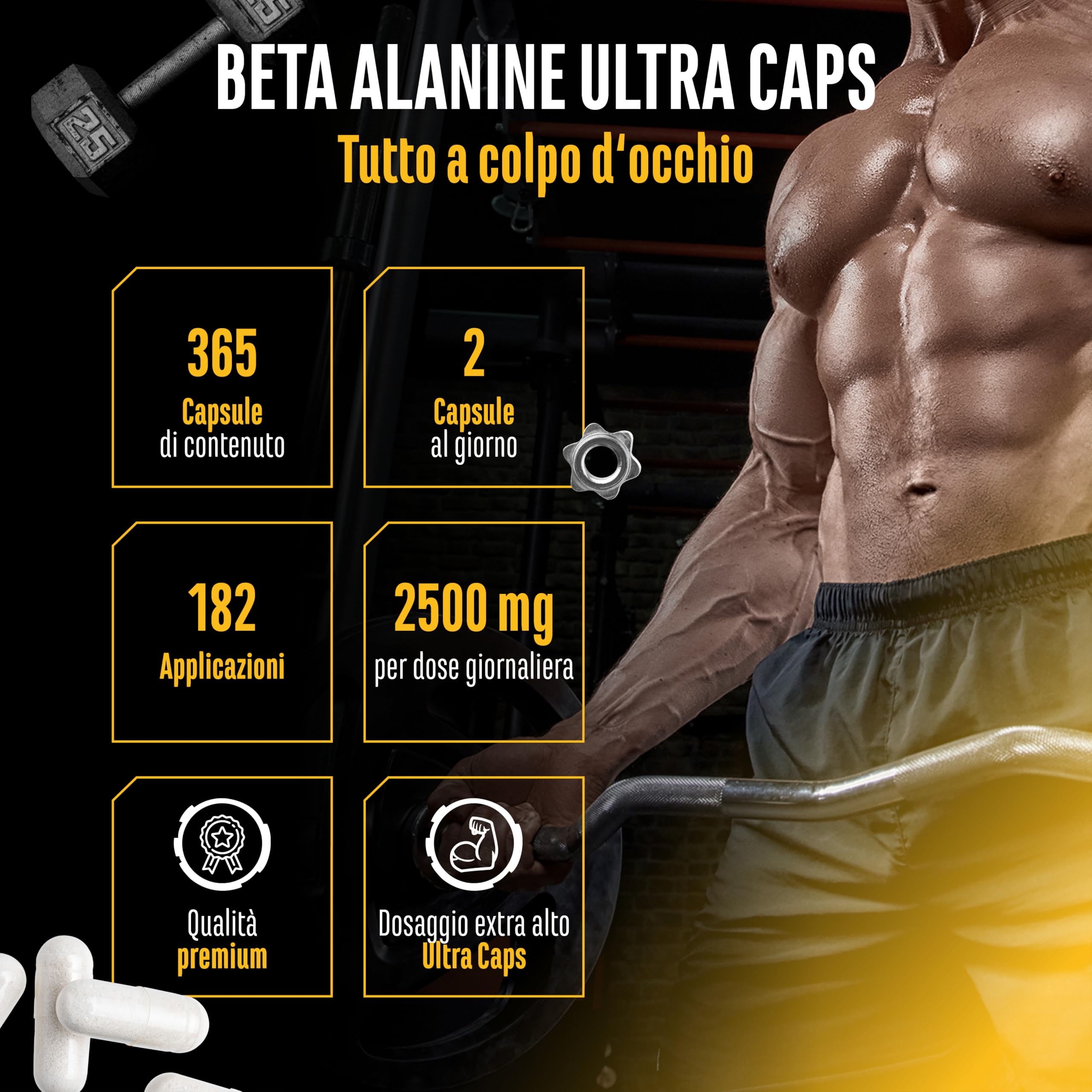 Elite Amino Singles Beta Alanina Ultra Caps integratore 365 capsule 1.250 mg