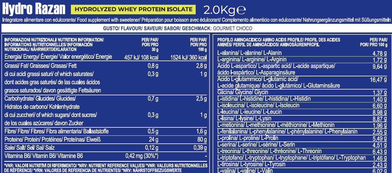 YAMAMOTO Proteine Hydro RAZAN® new formula proteine idrolizzate Cioccolato 2000 g Optipep 90
