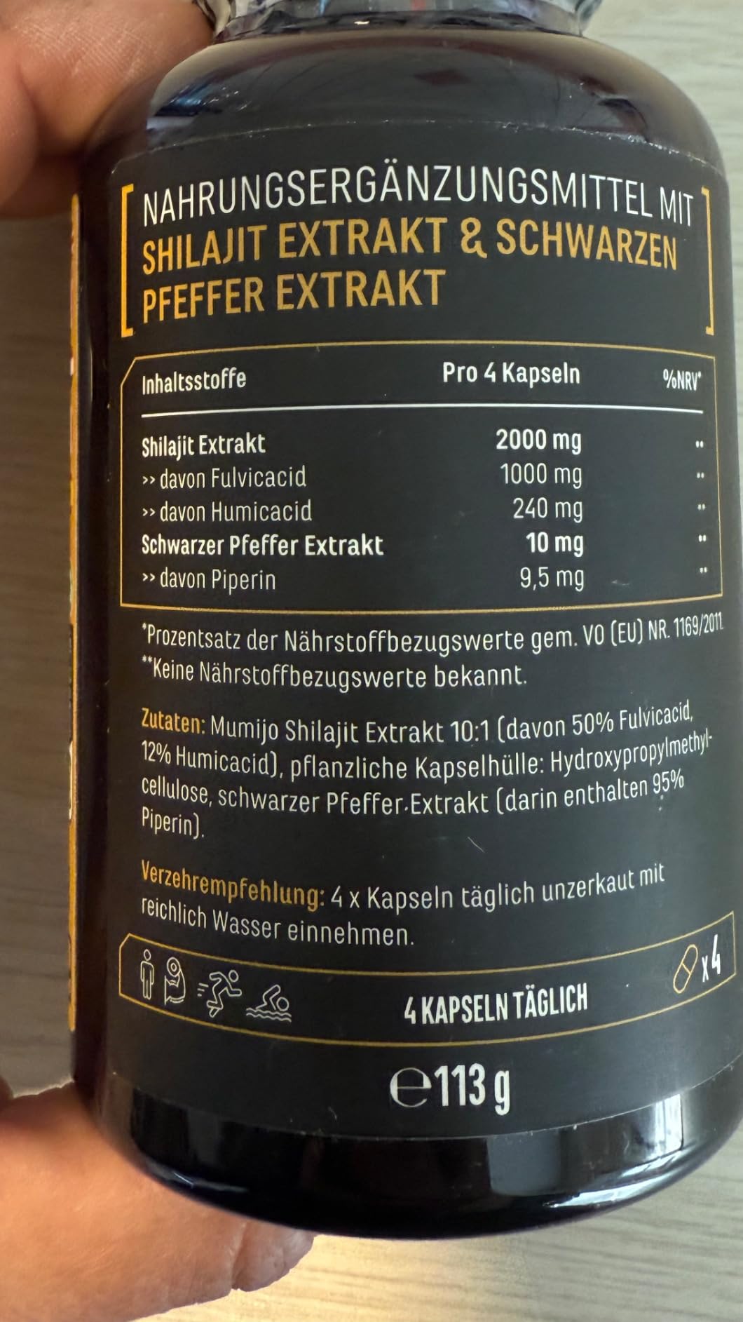 Elite Organ, Joint & Health Support Mumijo Shilajit Max capsule 180 unità estratto 10:1