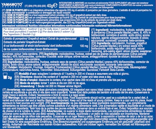 Yamamoto Salute Gastrointestinale Semi Di Pompelmo integratore limone 20 bustine 40 g