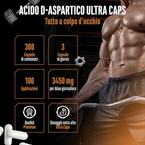 Elite Testo & Vitality Botanicals D-Aspartico DAA Ultra Caps capsule 300 da 1150 mg