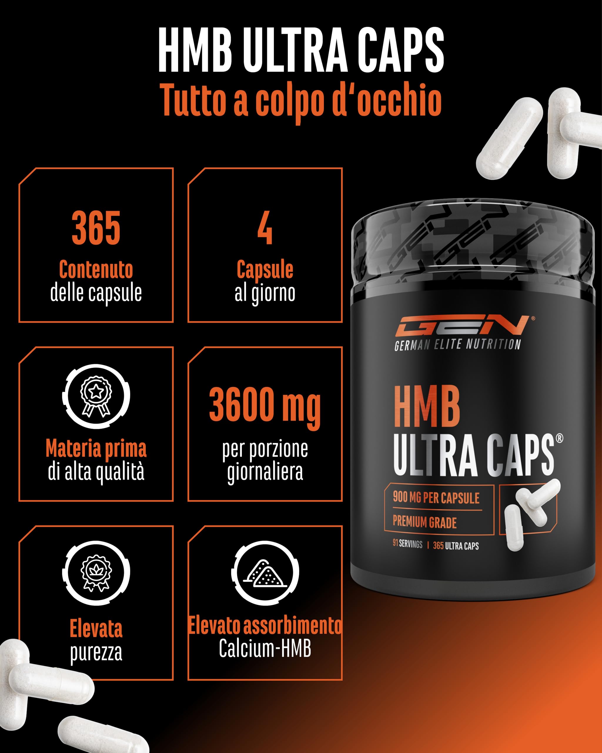 Elite Amino Singles HMB Ultra Caps 365 capsule HMB 900 mg