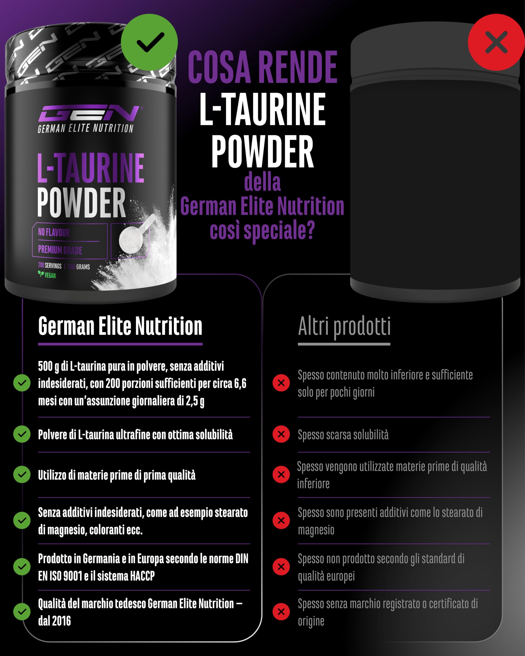 Elite Amino Singles Taurina integratore in polvere 500 g 200 porzioni