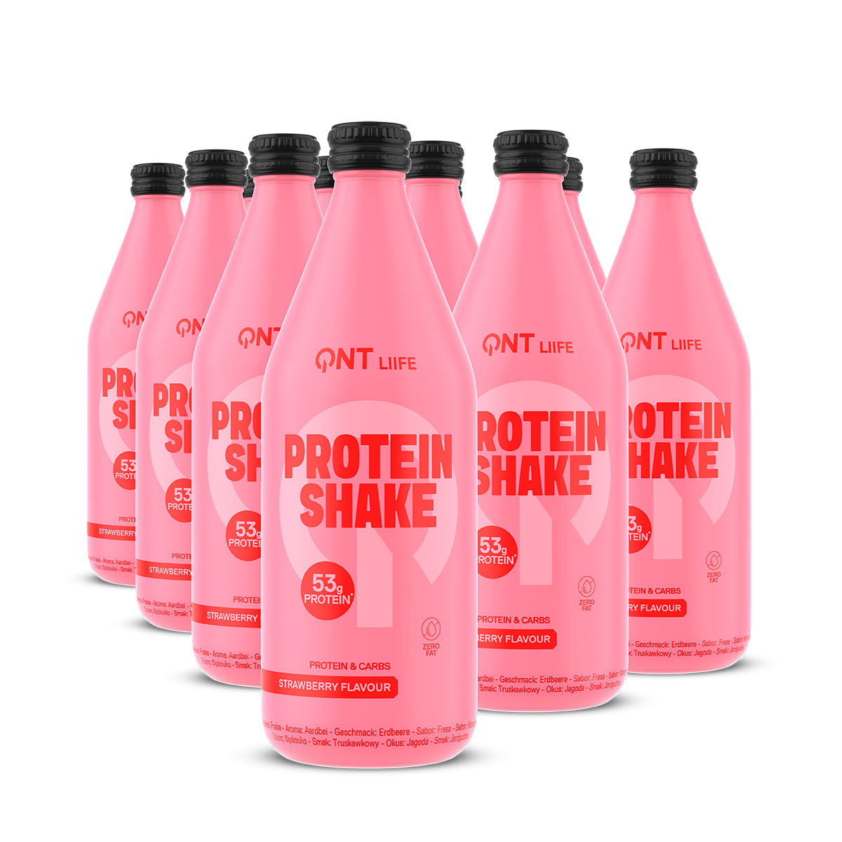 QNT Drinks Protein Shake Glass Bottle bevanda proteica 12 x 500 ml