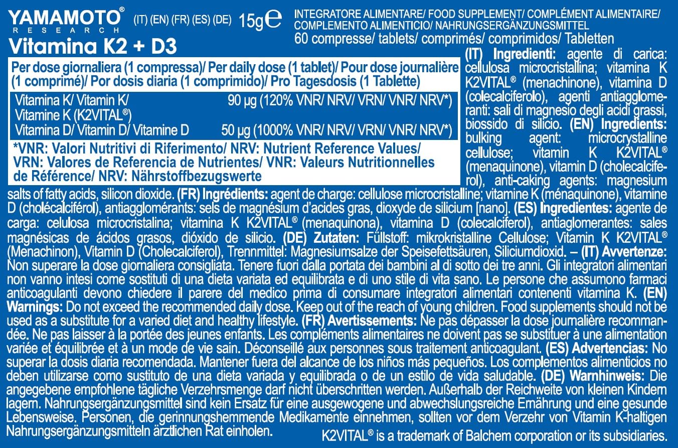 Yamamoto Vitamine e Minerali Vitamina K2-300 g compresse 60 compresse