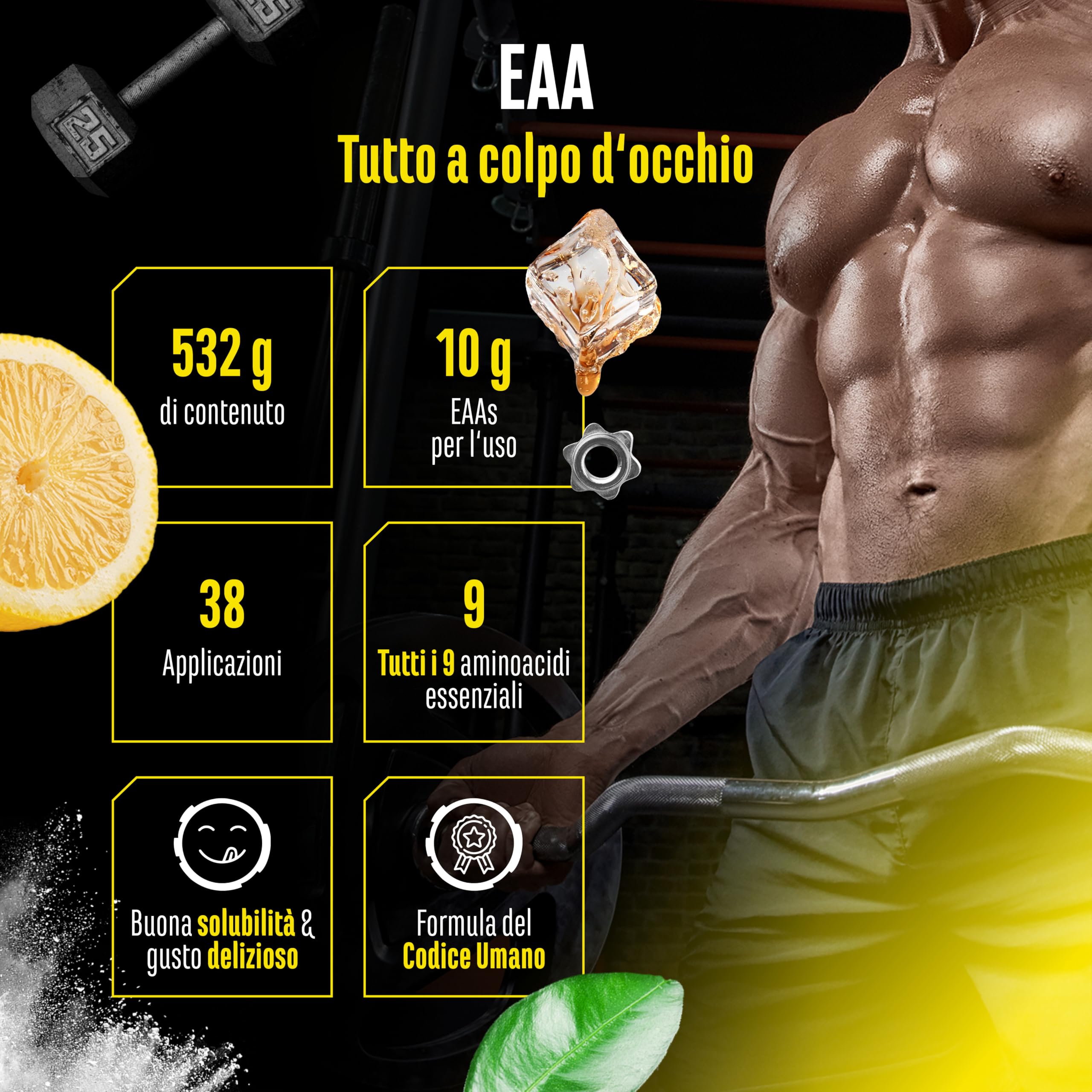 Elite EAA & BCAA EAA in polvere 532 g limone cola Human Code