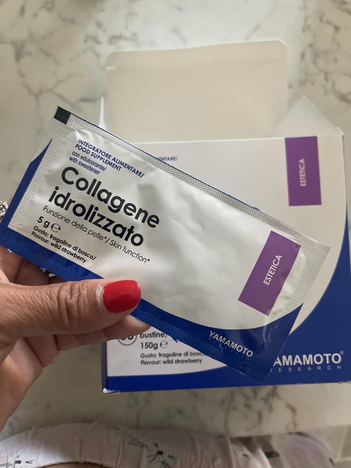 YAMAMOTO Collagene Collagene Idrolizzato bustine 30 x 5 g fragoline di bosco