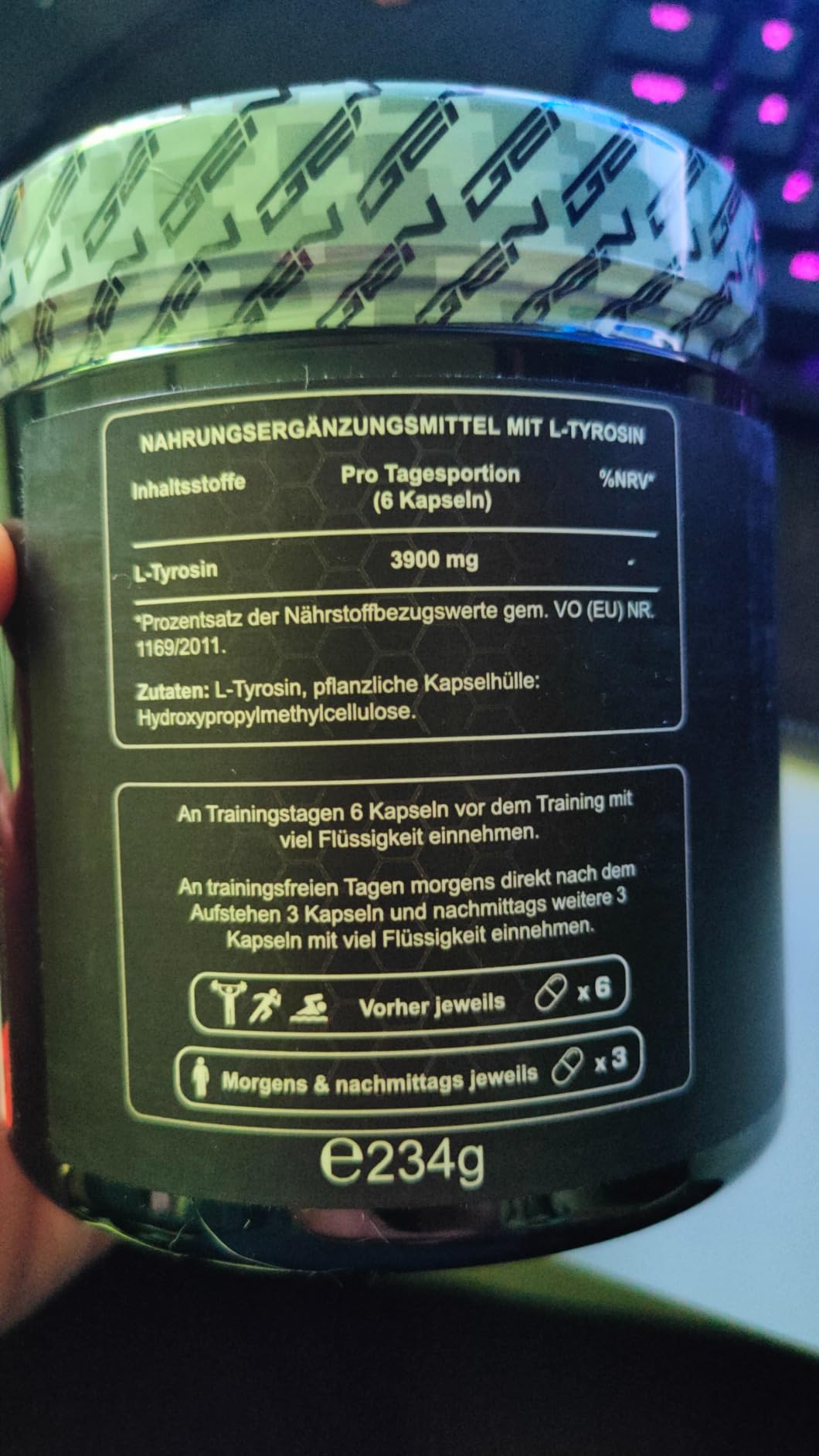 Elite Amino Singles L-Tirosina Ultra capsule vegane 300 da 650 mg da fermentazione vegetale