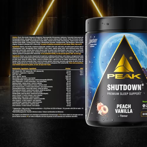 Green Peak Health PEAK Shutdown bevanda in polvere 540 g pesca vaniglia senza melatonina
