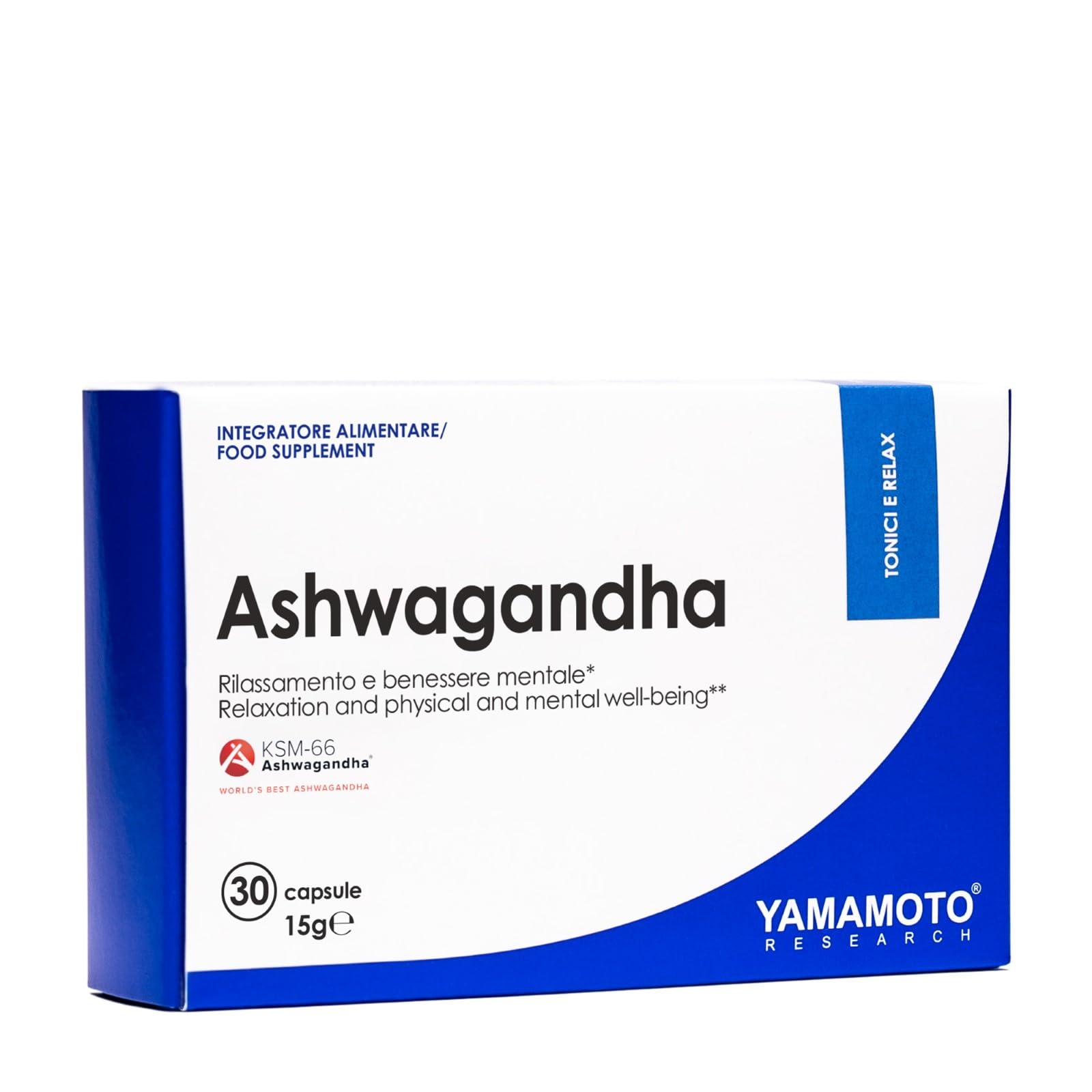 YAMAMOTO Sonno, Benessere Mentale e Memoria Ashwagandha capsule 30 capsule KSM-66