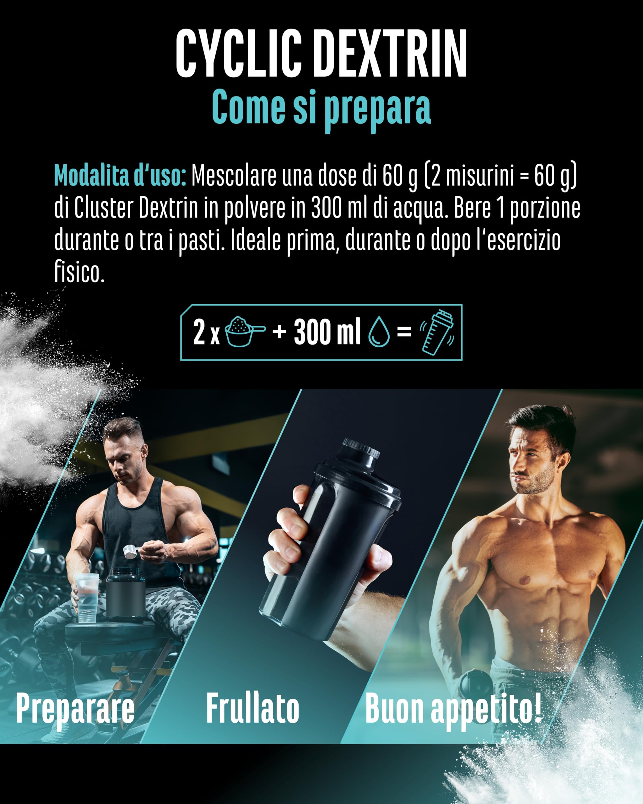 Elite Carbs & Mass Gainers Destrina Ciclica (Cluster Dextrin®) polvere 1000 g gusto neutro
