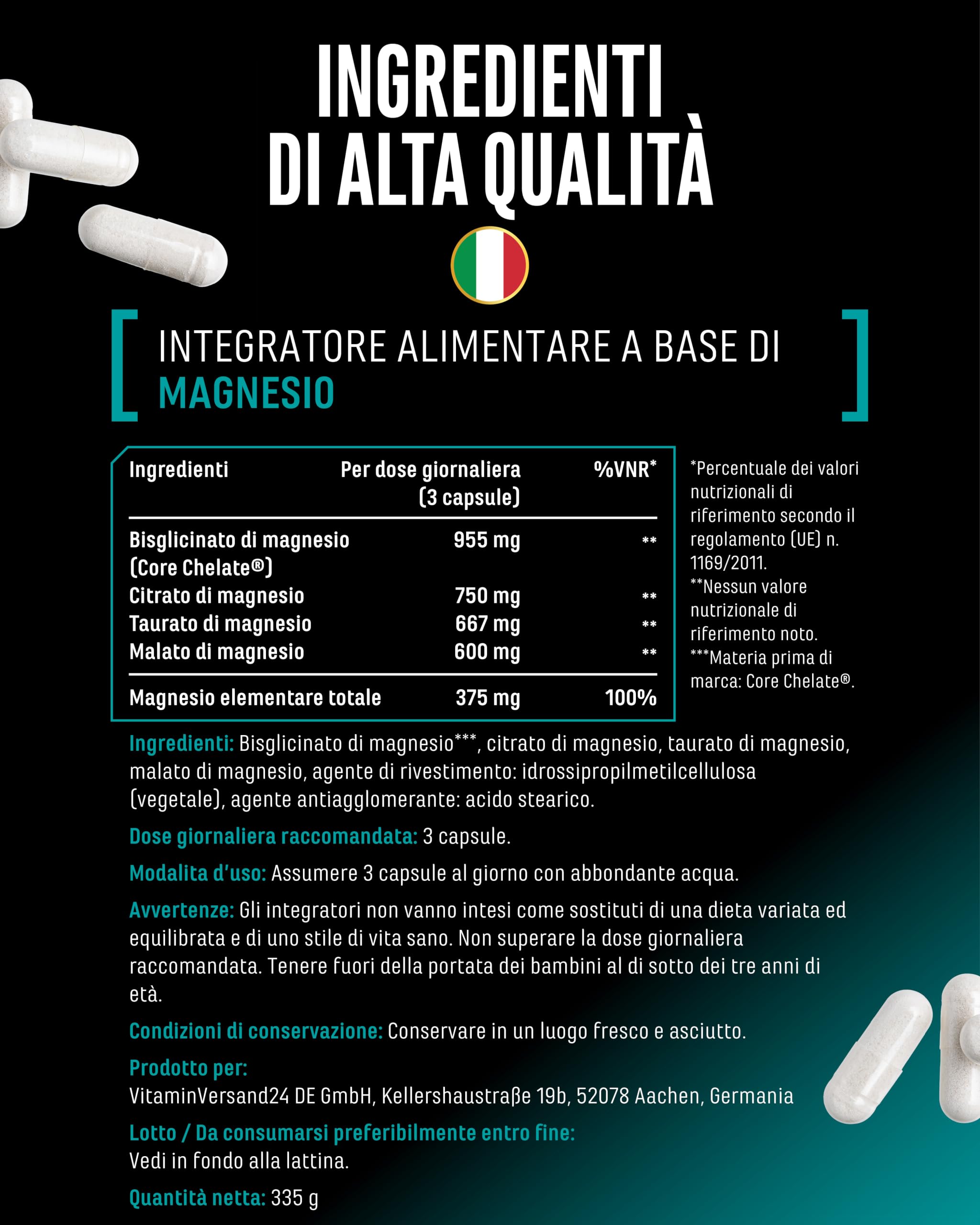 Elite Vitamins, Minerals & Hydration Complesso di Magnesio capsule 300 vegane