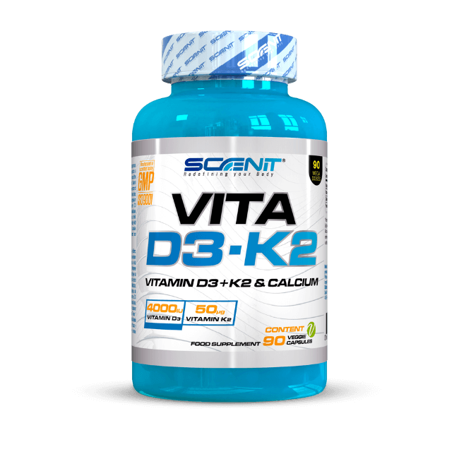 Scenit Nutrition Integratori essenziali Vitamina D3 (4000 UI) + Vitamina K2 integratore 90 capsule immunità