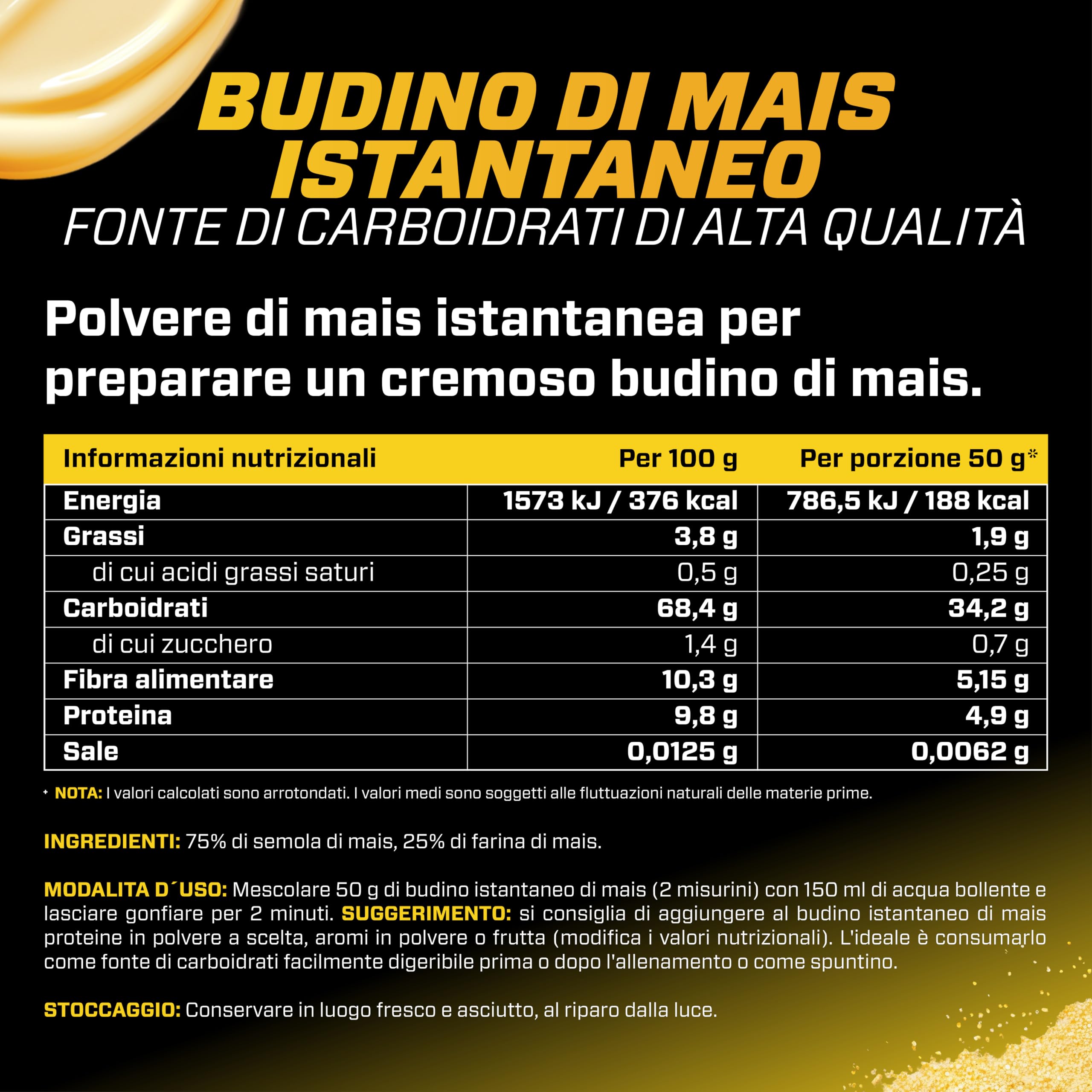Elite Carbs & Mass Gainers Budino di Mais neutro budino 3 kg vegan
