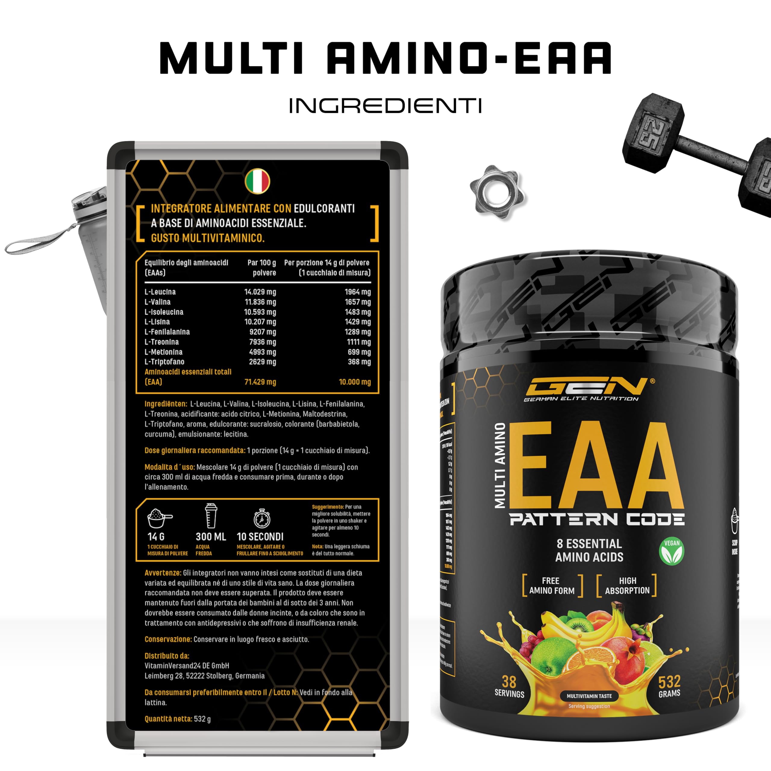 Elite EAA & BCAA Polvere EAA in polvere 532 g multivitamin vegana