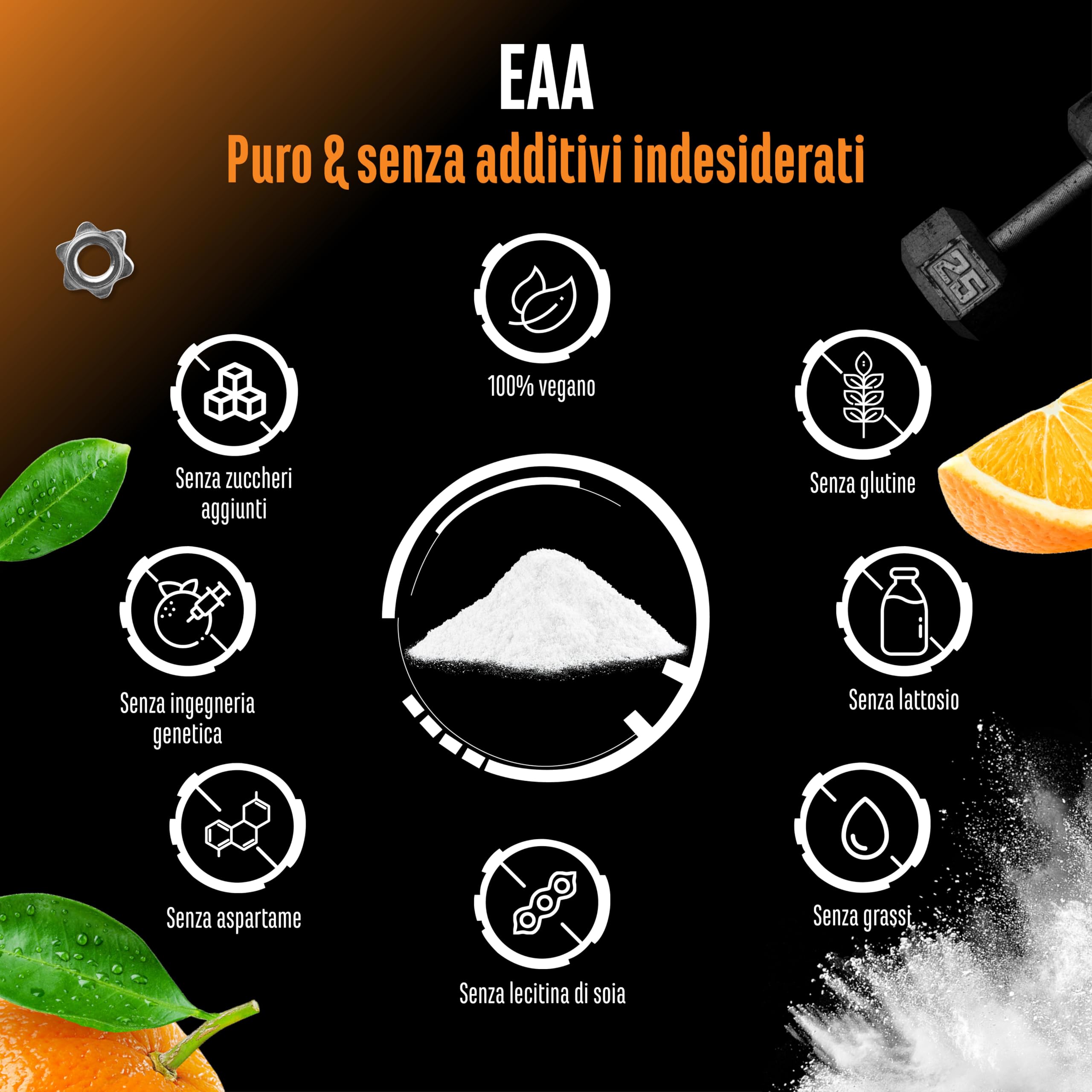 Elite EAA & BCAA EAA Formula Human Code polvere 532 g succo d’arancia vegana
